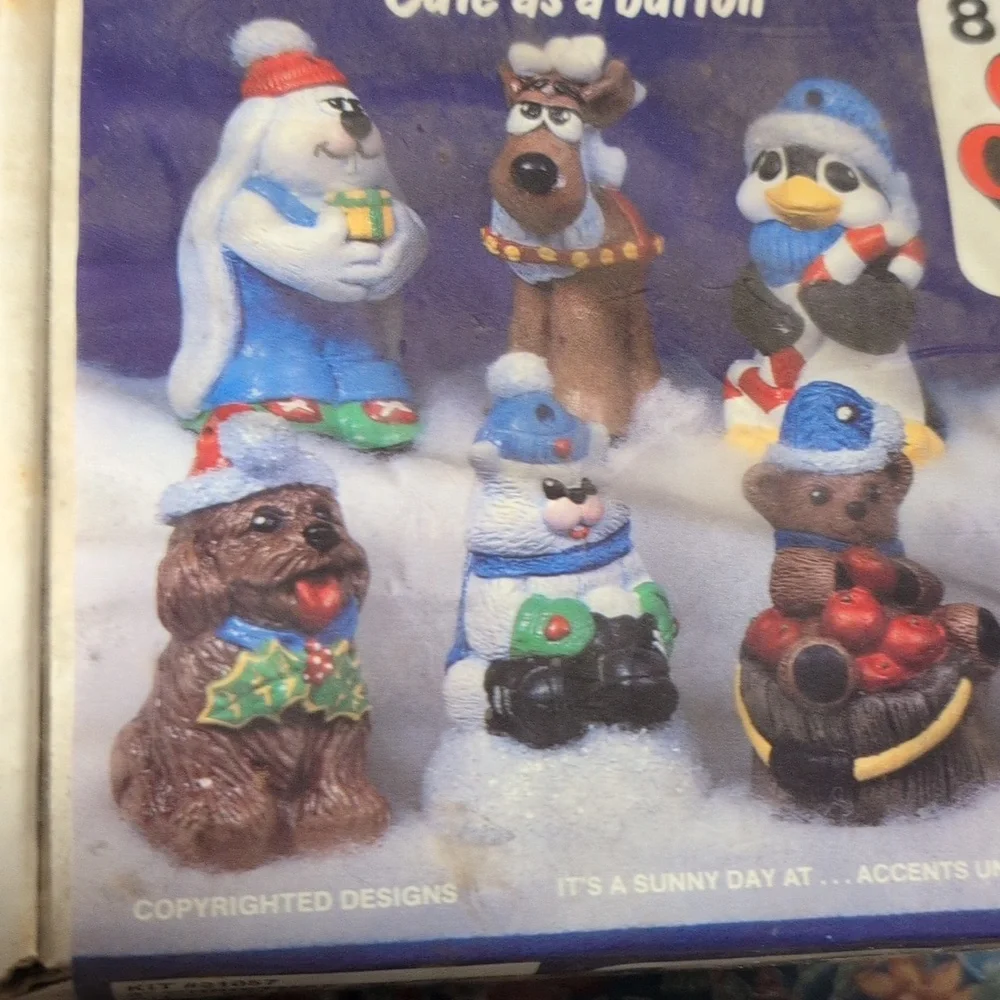 Vintage Wee Crafts Christmas Figurines Craft Kit Christmas Ornaments Rare Sealed